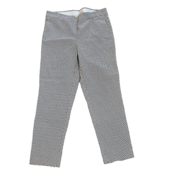 J. Jill Essential Slim Ankle Pants Size 10P Black White Geometric Print Stretch - Picture 1 of 5